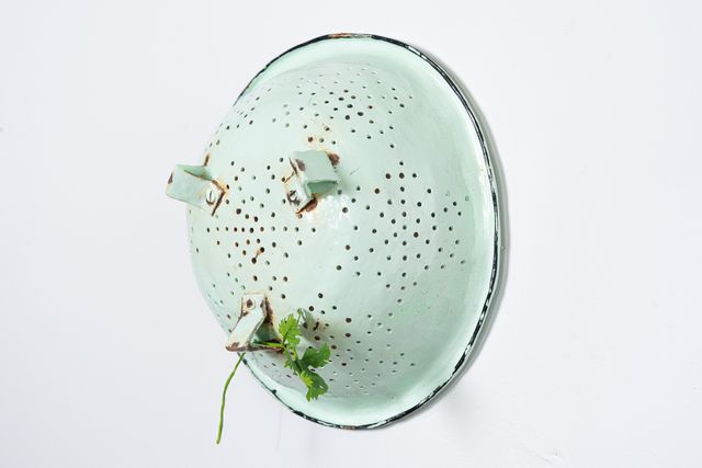 Image of artwork titled "Colander with cilantro" by Tamara Johnson