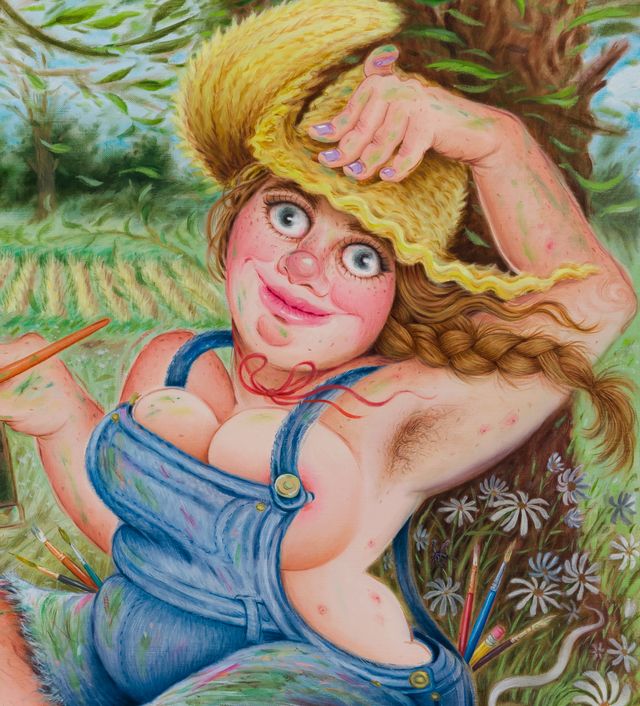 Image of artwork titled "Self-Portrait as Romanticized Painter" by Rebecca Morgan