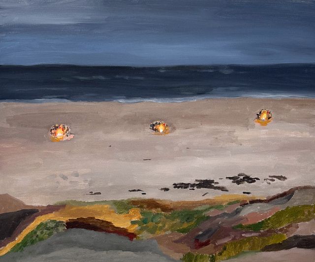 Image of artwork titled "Three Bonfires" by Polly Shindler