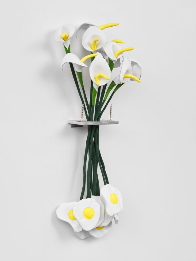 Image of artwork titled "Calla Lilies and Fried Eggs (church breakfast)" by Rose Nestler