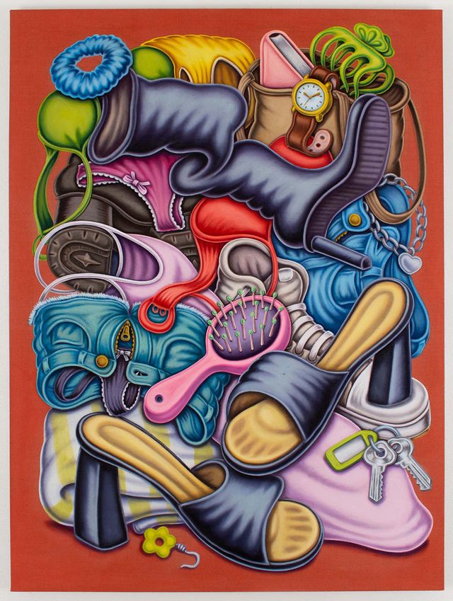 Image of artwork titled "Heels, Boot, Clothes, Hair Brush and Keys" by Pedro Pedro
