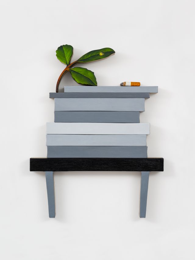 Image of artwork titled "Shelf (Leaf and Cigarette)" by Marius Steiger