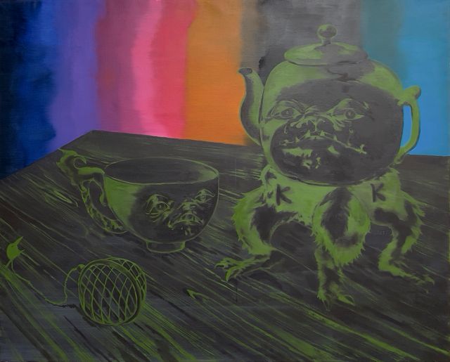 Image of artwork titled "K-POT (Green pot with three legs)" by Itsuki KAITO
