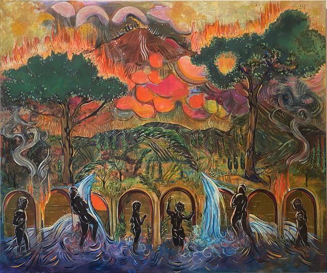 Image of artwork titled "Mount Vesuvius in Eruption" by Michelle Marchesseault