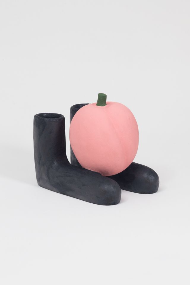 Image of artwork titled "Black Socks with Peach" by Wade Tullier