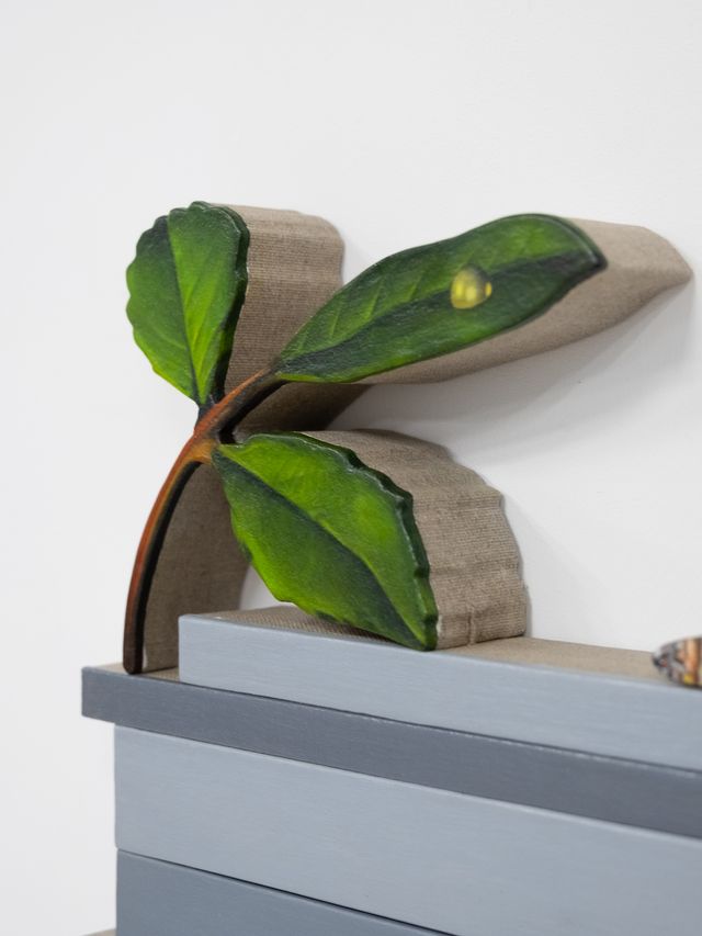 Image of artwork titled "Shelf (Leaf and Cigarette)" by Marius Steiger