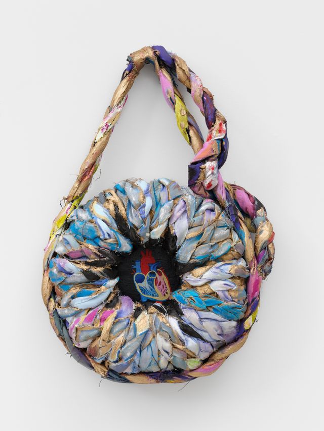 Image of artwork titled "My beating heart (braided tondo)" by Elaine Stocki