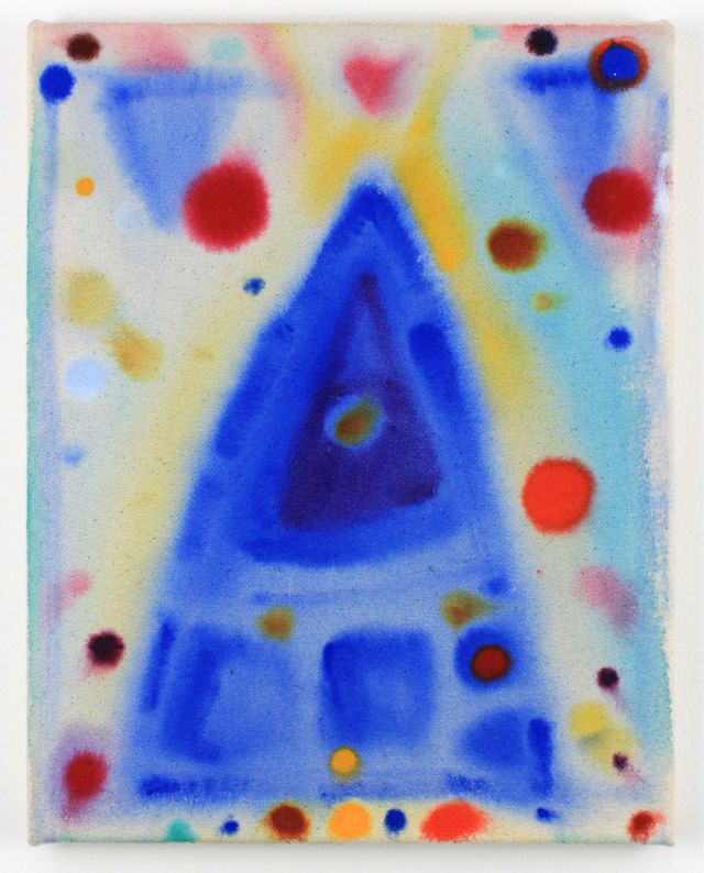 Image of artwork titled "Blue Pyramid with Stars" by Hasani  Sahlehe