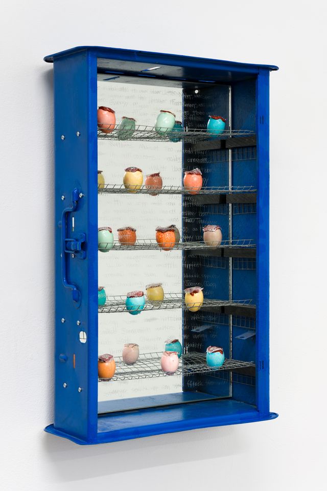Image of artwork titled "Blue Confetti Cabinet" by Pat McCarthy