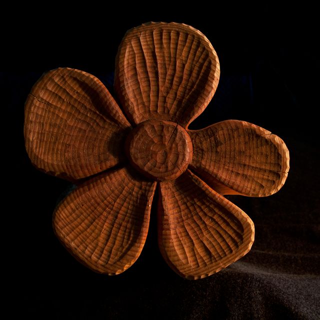 Image of artwork titled "Flower Stool No. 9Carved douglas fir 18  x 18  x 17 inches" by Nik Gelormino