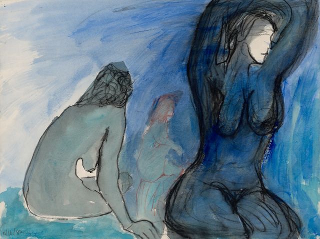 Image of artwork titled "In a Blue Mood" by Lawrence Ferlinghetti