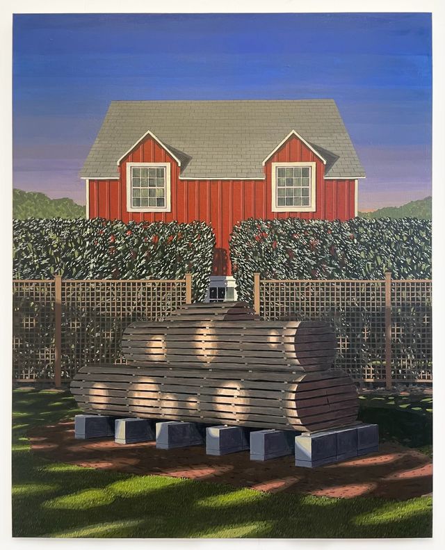 Image of artwork titled "Stack with Hedge" by Henry Glavin