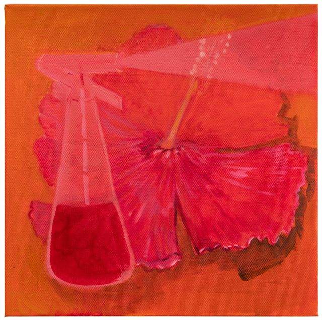 Image of artwork titled "Sangré seca (Flor de Maga y Parcha)" by Cielo Félix-Hernández