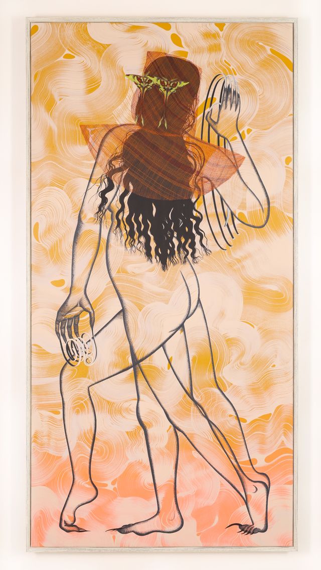 Image of artwork titled "shroud in-situ (fragile fingertips and moth dust)," by Marigold Santos