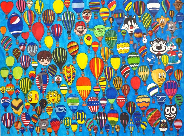 Image of artwork titled "Hot Air Balloons" by Allen Yu