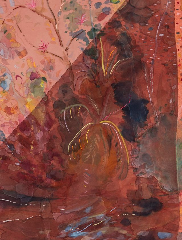Image of artwork titled "Waiting for the tides of ruby (Esperando las mareas de rubí)" by Sofía del Mar Collins