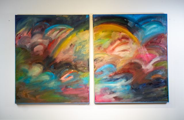 Image of artwork titled "Rain-bow (diptych)" by Joseph Aina