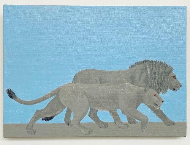 Image of artwork titled "Safari: Lion, Lioness" by Maryam Amiryani