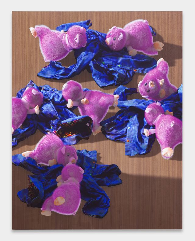 Image of artwork titled "Pigs/Plaid Half-Drop" by Andrew Ross