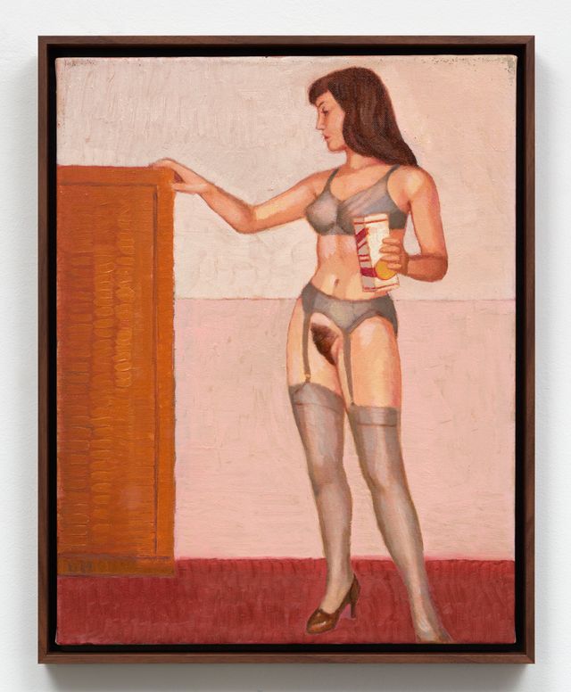 Image of artwork titled "Betty Page with Milk Carton" by Duncan Hannah