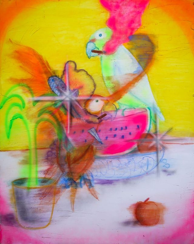 Image of artwork titled "Súbitamente en una Mesa (Suddenly on a Table)" by Nel Figueroa