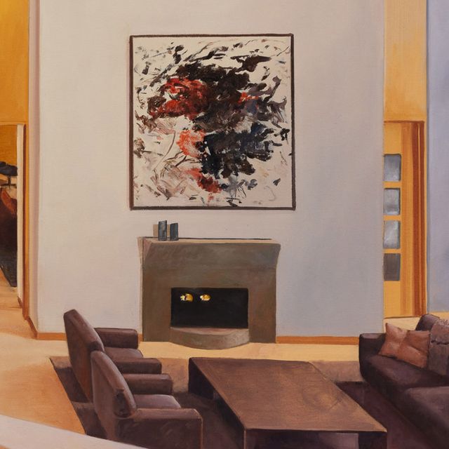 Image of artwork titled "American Collection Painting 68 (Stella, Judd, Mitchell), 2023, 36 x 36 in. " by Brian Rideout