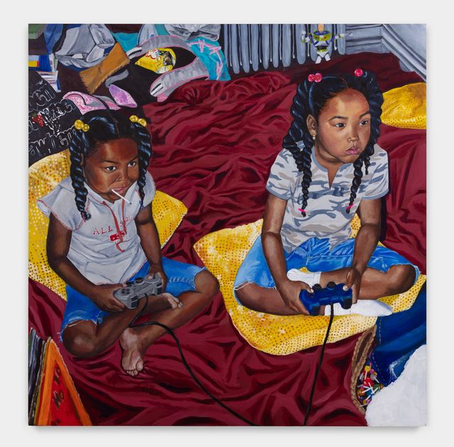 Image of artwork titled "Aja and Aya at Poppy’s house, Brooklyn NY #1 " by Aya Brown