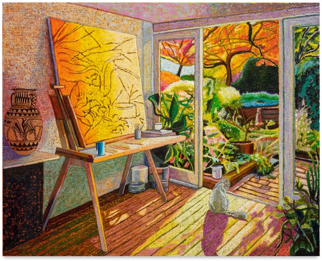 Image of artwork titled "The Artist's Garden Studio with Etruscan Vase (for Redon)" by JJ Manford