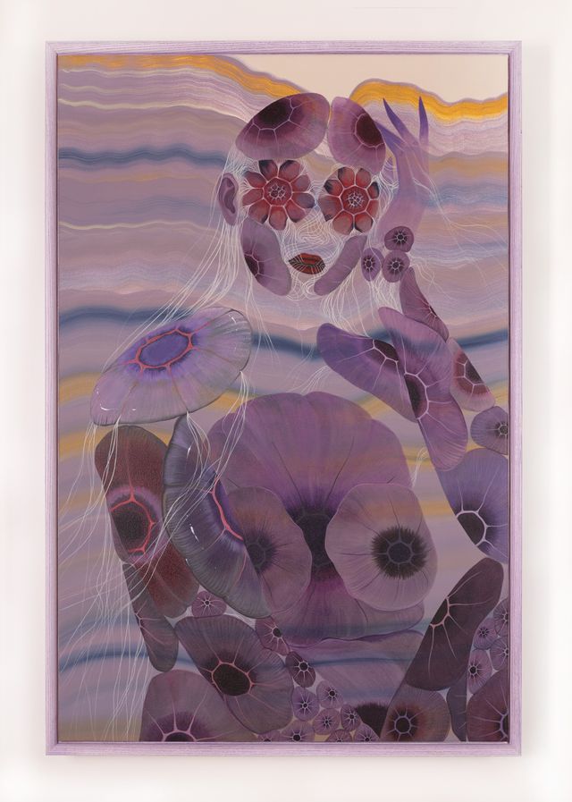 Image of artwork titled "shroud epipelagic visage (mother cyanea)" by Marigold Santos