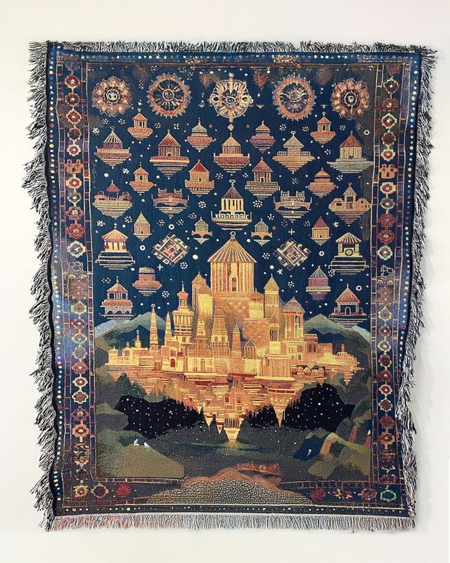 Image of artwork titled "The Orbital Temples of Asdghamar" by Levon Kafafian