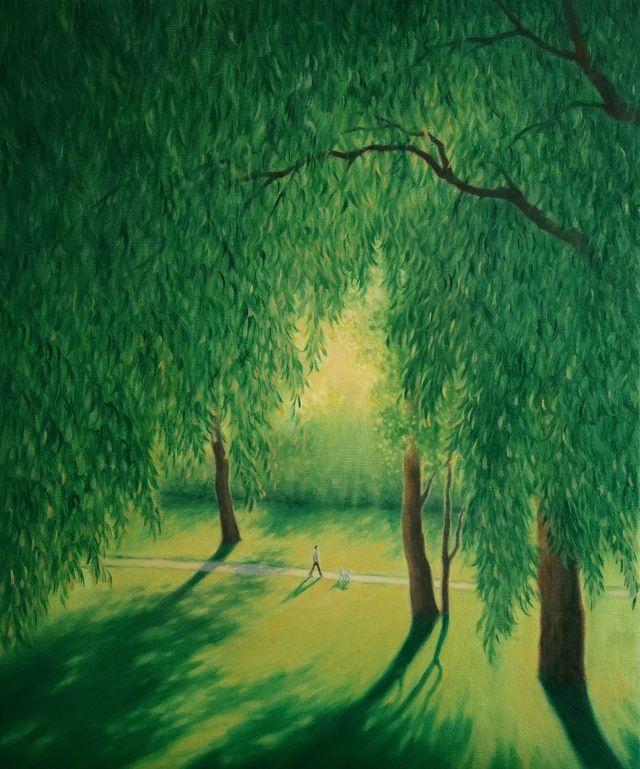 Image of artwork titled "walking in the green" by Jiyoung Park