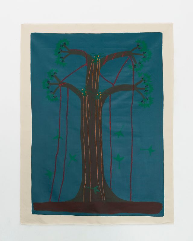 Image of artwork titled "Mahei thothope (Mahei tree, very tall and with many vines coming down)" by Sheroanawe  Hakihiiwe