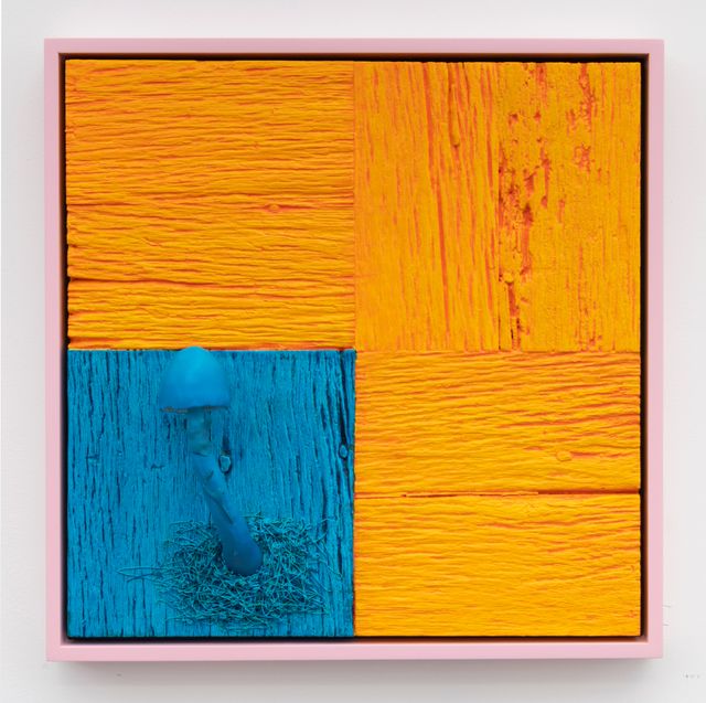 Image of artwork titled "Untitled (Mushroom Portrait, Orange and Turquoise)" by Douglas Melini