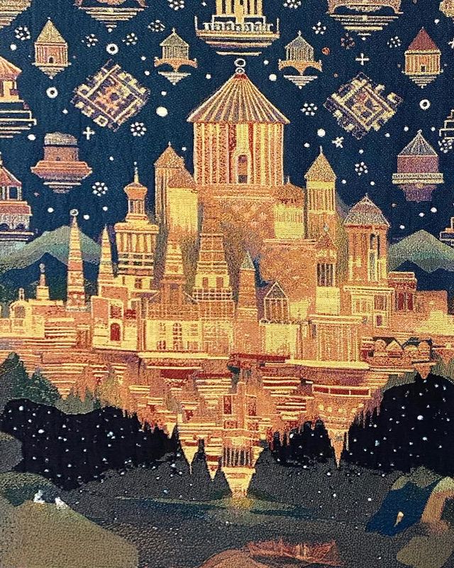 Image of artwork titled "The Orbital Temples of Asdghamar" by Levon Kafafian