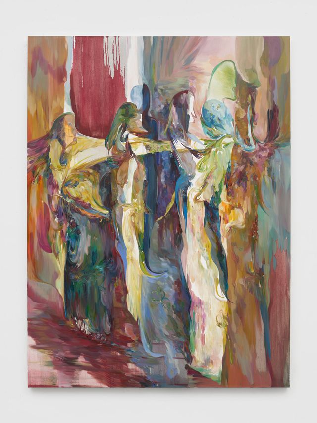 Image of artwork titled "We hang suspended, like letters left unwritten, rain-bound to spring’s envelope — full moon" by YaYa Yajie Liang