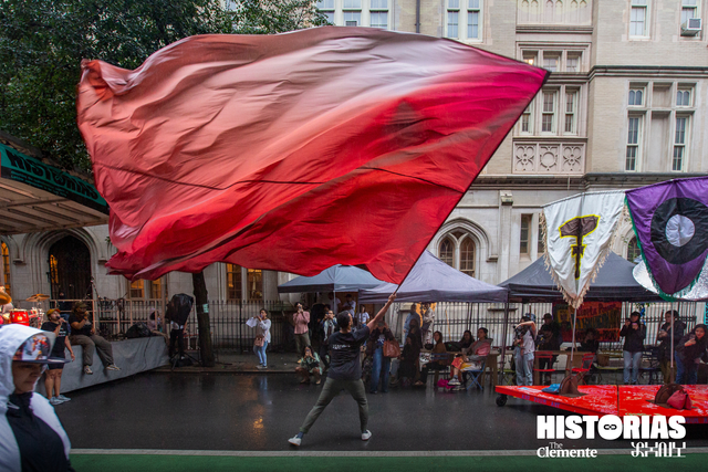 Jonathan González performing ‘Practice’ at the Historias Launch Block Party, The Clemente, 2024. Photo by Yann Chashanovski.