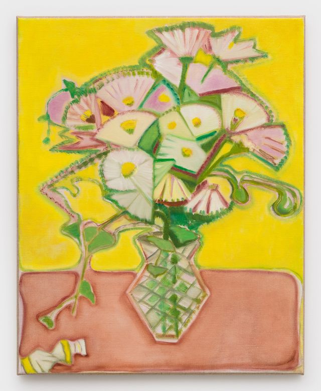 Image of artwork titled "Mama's Flowers in Crystal Vase" by Laurie Nye