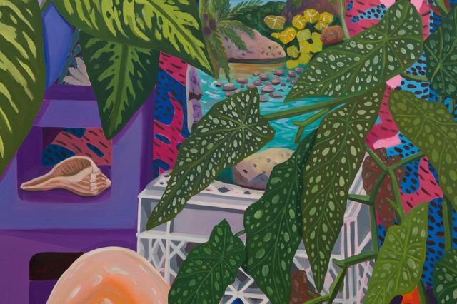 Image of artwork titled "Two Landscape Vases with a Lobster Pot" by Anna Valdez