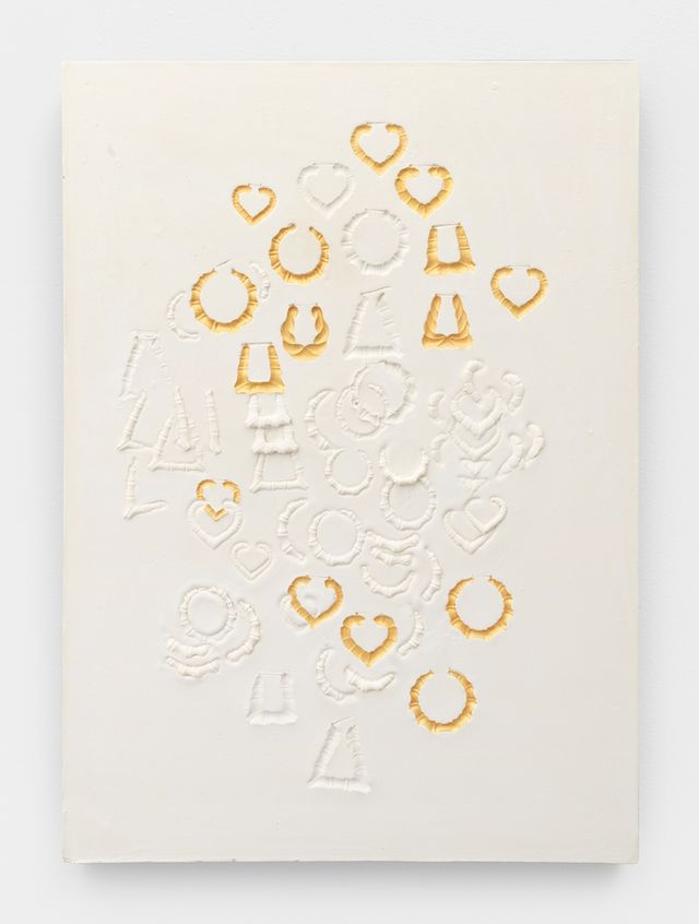 Image of artwork titled "Still Life with Doorknocker Earrings With Fifteen Gold" by LaKela Brown