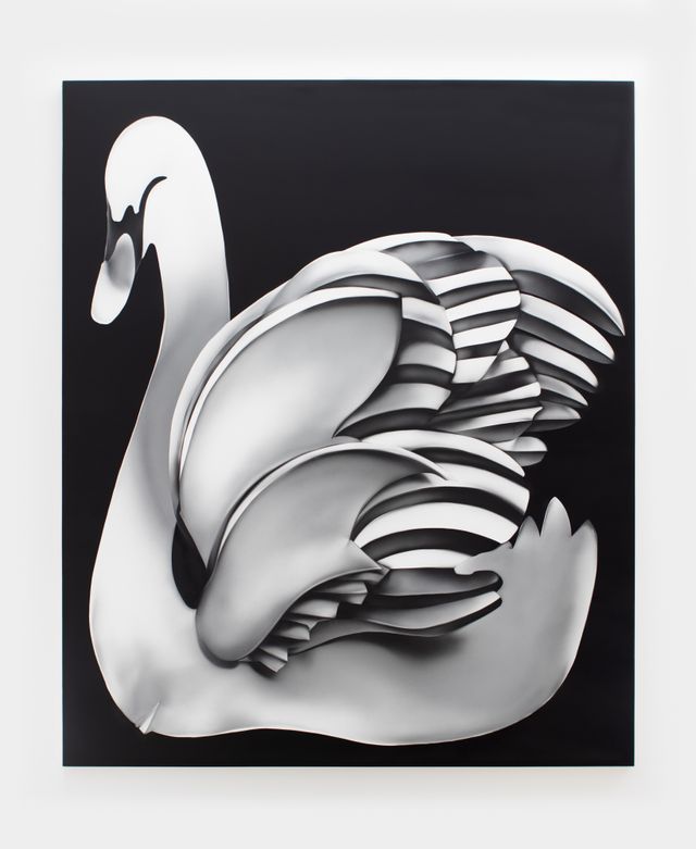 Image of artwork titled "shaking her shimmer like you buzz, they soothe to the sing swan song" by Kara Joslyn