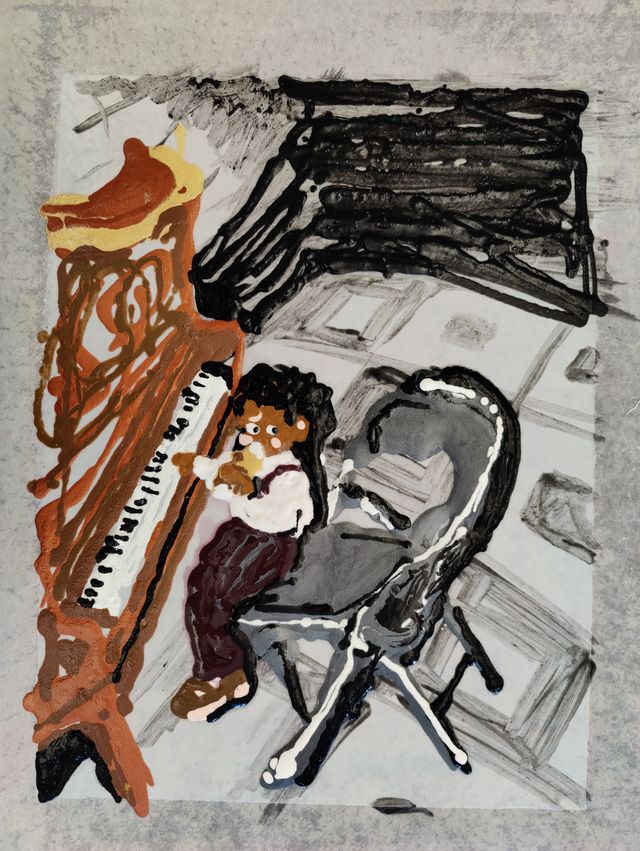 Image of artwork titled ""Church Basement Piano Jam"" by Melissa Joseph
