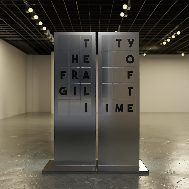 Image of artwork titled "The Fragility of Time - Magnetic Letters" by Michele Lorusso