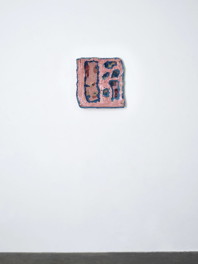 Image of artwork titled "Untitled (dusty rose wall with blue trim)" by Sahar Khoury