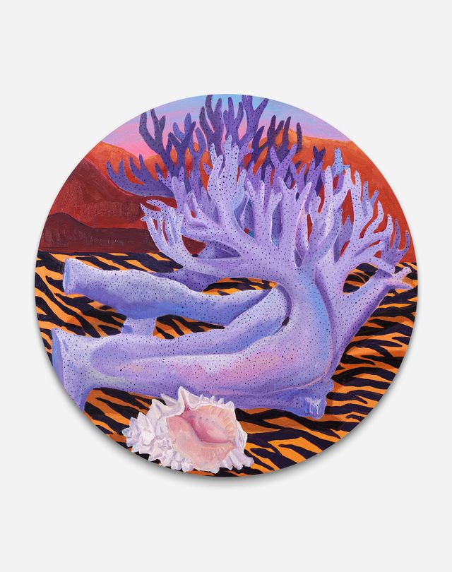 Image of artwork titled "Blue Coral Specimen Study in Purple Hue" by Anna Valdez