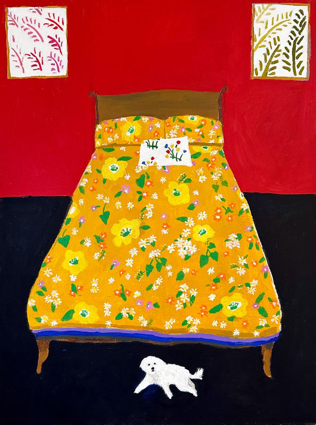 Image of artwork titled "Flower Power Bedspread" by Polly Shindler