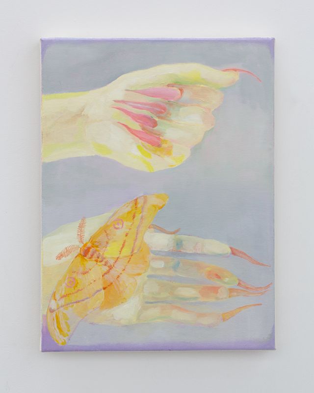 Image of artwork titled "A Moth in Her Hand" by Minami Kobayashi