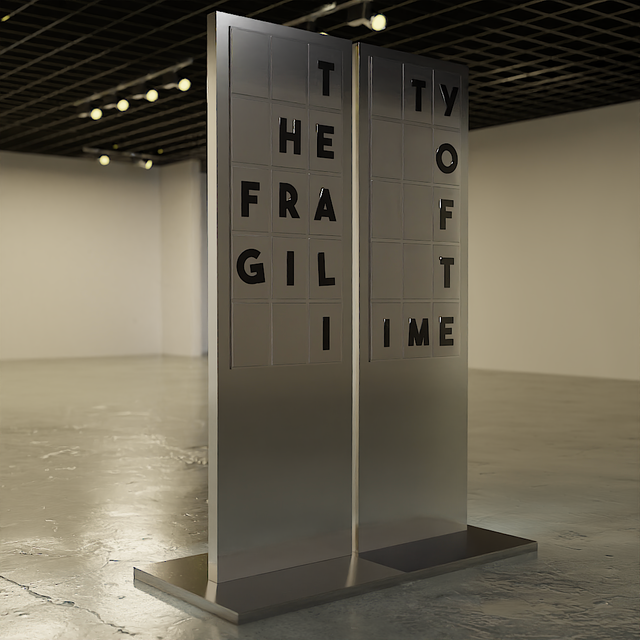Image of artwork titled "The Fragility of Time - Magnetic Letters" by Michele Lorusso