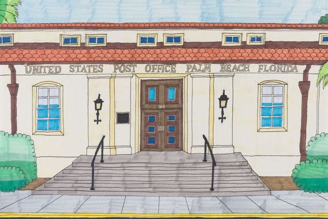 Image of artwork titled "Old Post Office, 95 North County Road, Palm Beach, Florida" by Joe Zaldivar