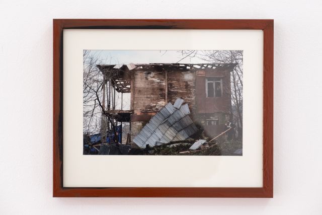 Image of artwork titled "From First to Second Day, We were Cutting Up the House. From Second to Third Day, We were Throwing Walls from Above. From Third to Fourth Day We were Braking the Floor in Parts. From Fourth to Fifth Day We Collected Debris and Then Everyone was Happy" by Nika Kutateladze