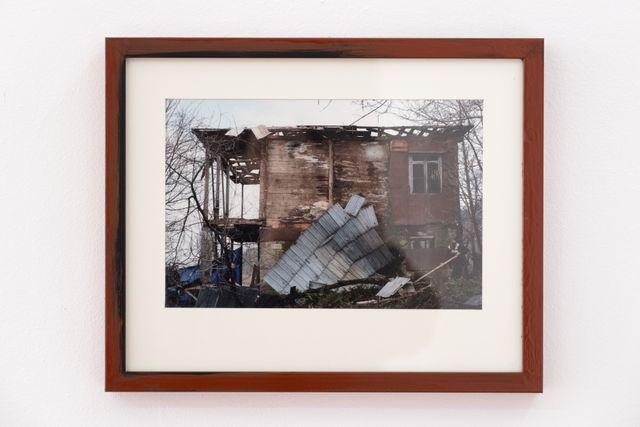 Image of artwork titled "From First to Second Day, We were Cutting Up the House. From Second to Third Day, We were Throwing Walls from Above. From Third to Fourth Day We were Braking the Floor in Parts. From Fourth to Fifth Day We Collected Debris and Then Everyone was Happy" by Nika Kutateladze